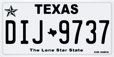 TX license plate DIJ9737