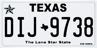 TX license plate DIJ9738