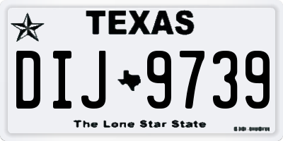 TX license plate DIJ9739