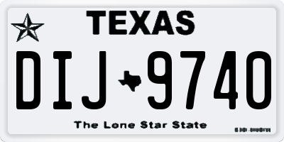 TX license plate DIJ9740