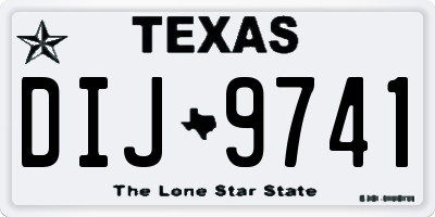TX license plate DIJ9741