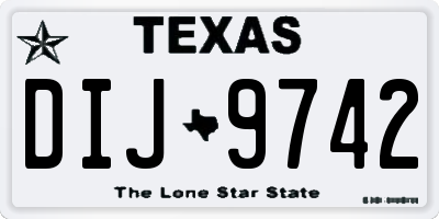 TX license plate DIJ9742