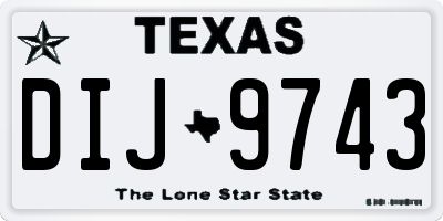 TX license plate DIJ9743