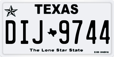 TX license plate DIJ9744