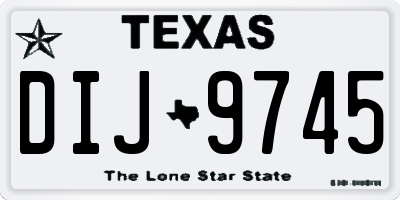 TX license plate DIJ9745