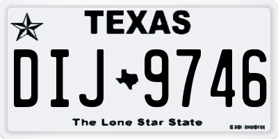 TX license plate DIJ9746