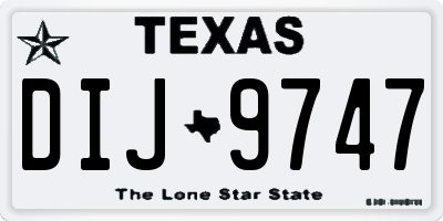 TX license plate DIJ9747