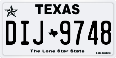 TX license plate DIJ9748
