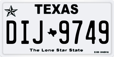 TX license plate DIJ9749