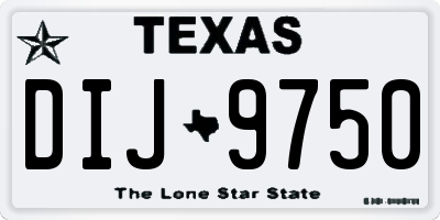 TX license plate DIJ9750