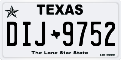 TX license plate DIJ9752
