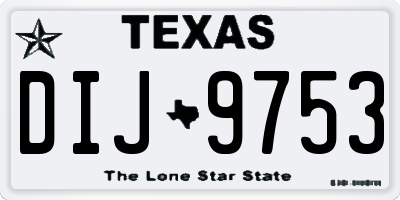 TX license plate DIJ9753