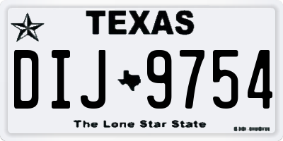 TX license plate DIJ9754