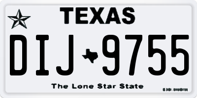 TX license plate DIJ9755