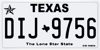 TX license plate DIJ9756