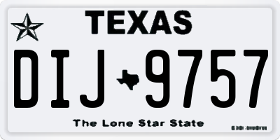 TX license plate DIJ9757