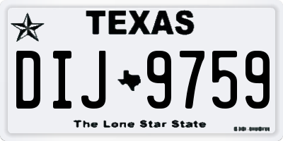 TX license plate DIJ9759