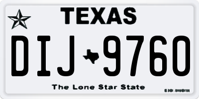 TX license plate DIJ9760