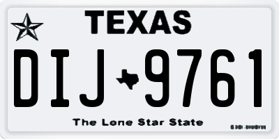TX license plate DIJ9761