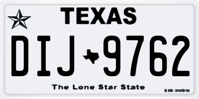TX license plate DIJ9762