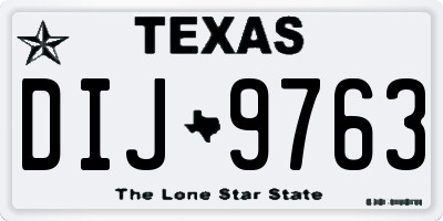 TX license plate DIJ9763