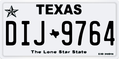 TX license plate DIJ9764