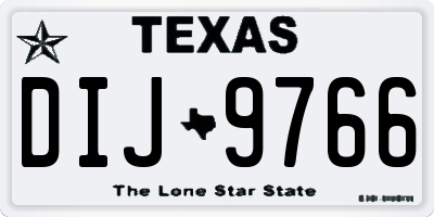 TX license plate DIJ9766