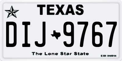 TX license plate DIJ9767