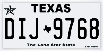 TX license plate DIJ9768