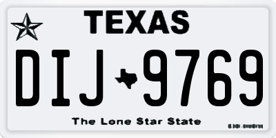 TX license plate DIJ9769
