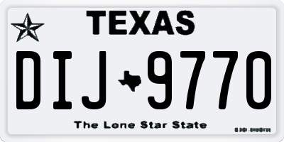 TX license plate DIJ9770