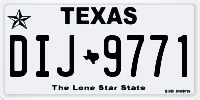 TX license plate DIJ9771