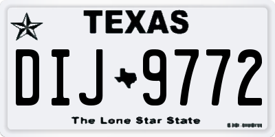 TX license plate DIJ9772