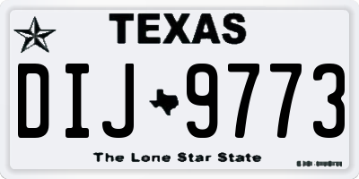 TX license plate DIJ9773