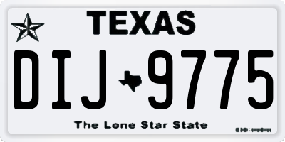TX license plate DIJ9775