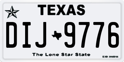 TX license plate DIJ9776