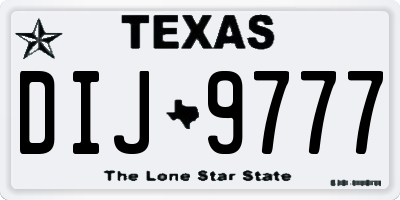 TX license plate DIJ9777