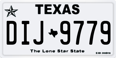 TX license plate DIJ9779