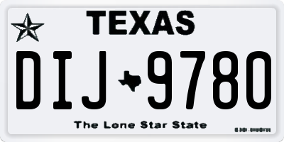 TX license plate DIJ9780