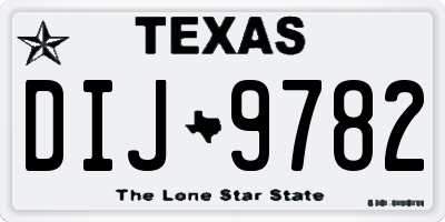 TX license plate DIJ9782
