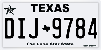 TX license plate DIJ9784