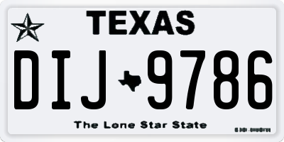TX license plate DIJ9786
