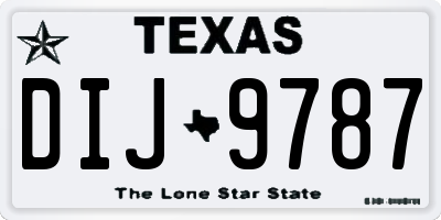 TX license plate DIJ9787