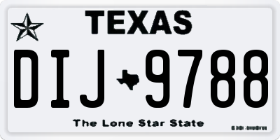TX license plate DIJ9788