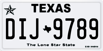 TX license plate DIJ9789