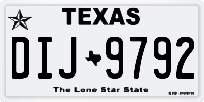 TX license plate DIJ9792