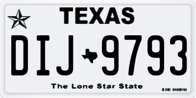 TX license plate DIJ9793