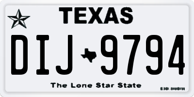 TX license plate DIJ9794