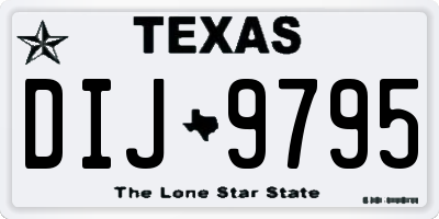 TX license plate DIJ9795