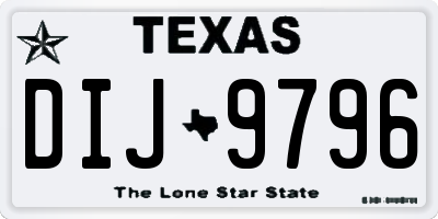 TX license plate DIJ9796